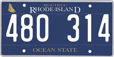 RI license plate 480314