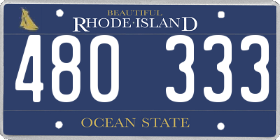RI license plate 480333