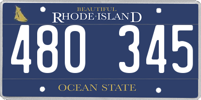 RI license plate 480345