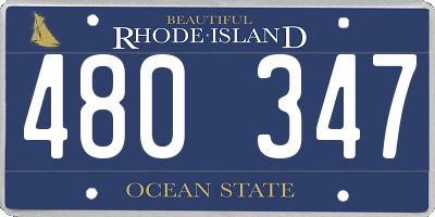 RI license plate 480347