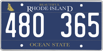 RI license plate 480365