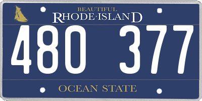 RI license plate 480377