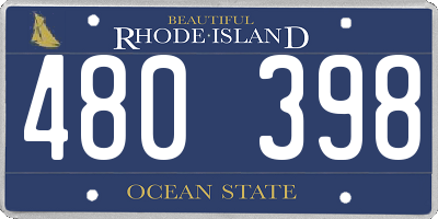 RI license plate 480398