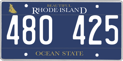 RI license plate 480425