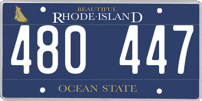 RI license plate 480447