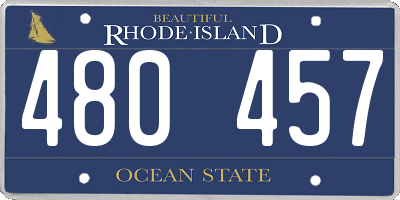 RI license plate 480457