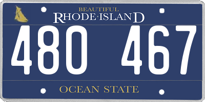 RI license plate 480467