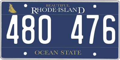 RI license plate 480476