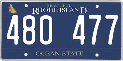 RI license plate 480477