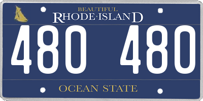 RI license plate 480480