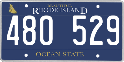 RI license plate 480529