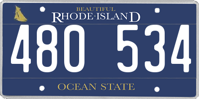RI license plate 480534