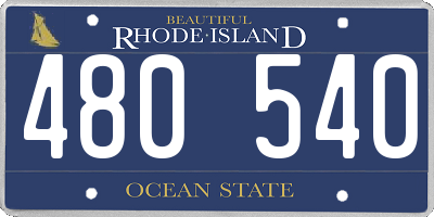 RI license plate 480540