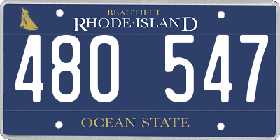 RI license plate 480547