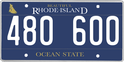 RI license plate 480600