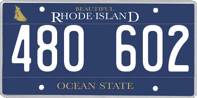 RI license plate 480602