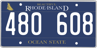 RI license plate 480608