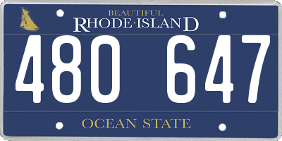RI license plate 480647