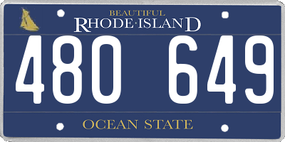 RI license plate 480649