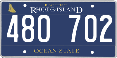 RI license plate 480702