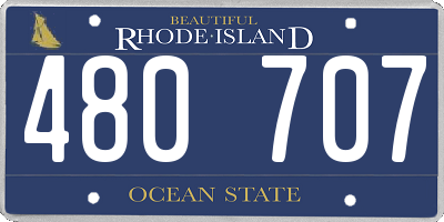 RI license plate 480707