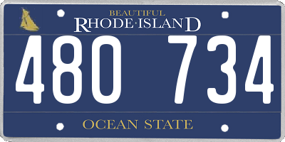RI license plate 480734