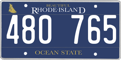 RI license plate 480765