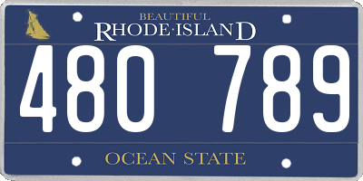 RI license plate 480789
