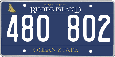 RI license plate 480802