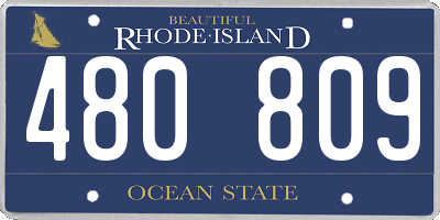 RI license plate 480809