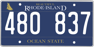 RI license plate 480837