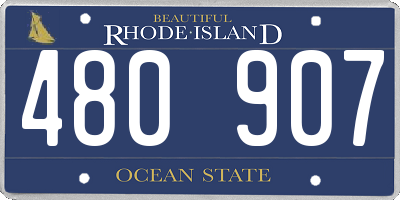 RI license plate 480907