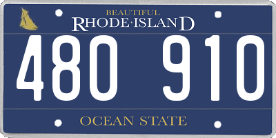 RI license plate 480910