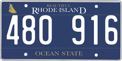 RI license plate 480916
