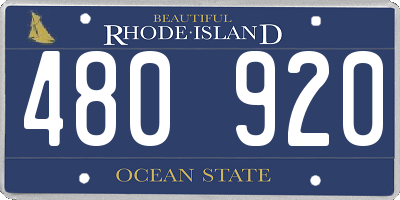 RI license plate 480920