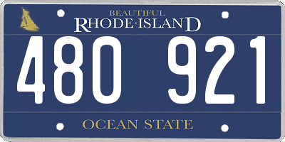 RI license plate 480921
