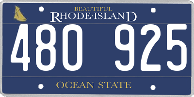 RI license plate 480925