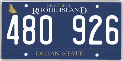 RI license plate 480926