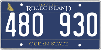 RI license plate 480930