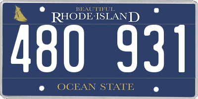 RI license plate 480931