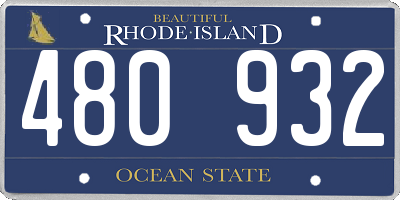 RI license plate 480932