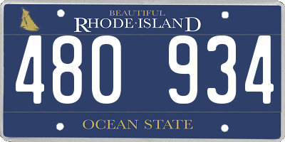 RI license plate 480934