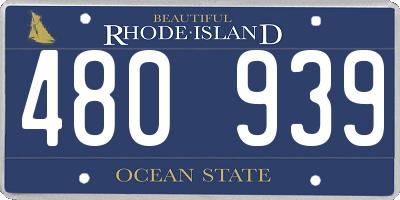 RI license plate 480939