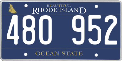 RI license plate 480952