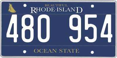 RI license plate 480954