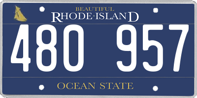 RI license plate 480957