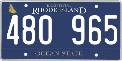 RI license plate 480965