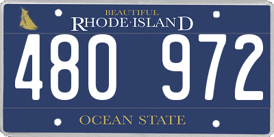 RI license plate 480972