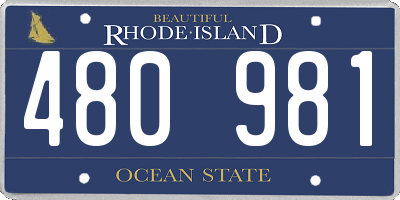 RI license plate 480981