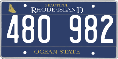 RI license plate 480982